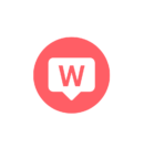 W alphabet on chat icon